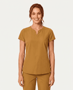 Women's Curved V-neck Top Cider - Scrubloop