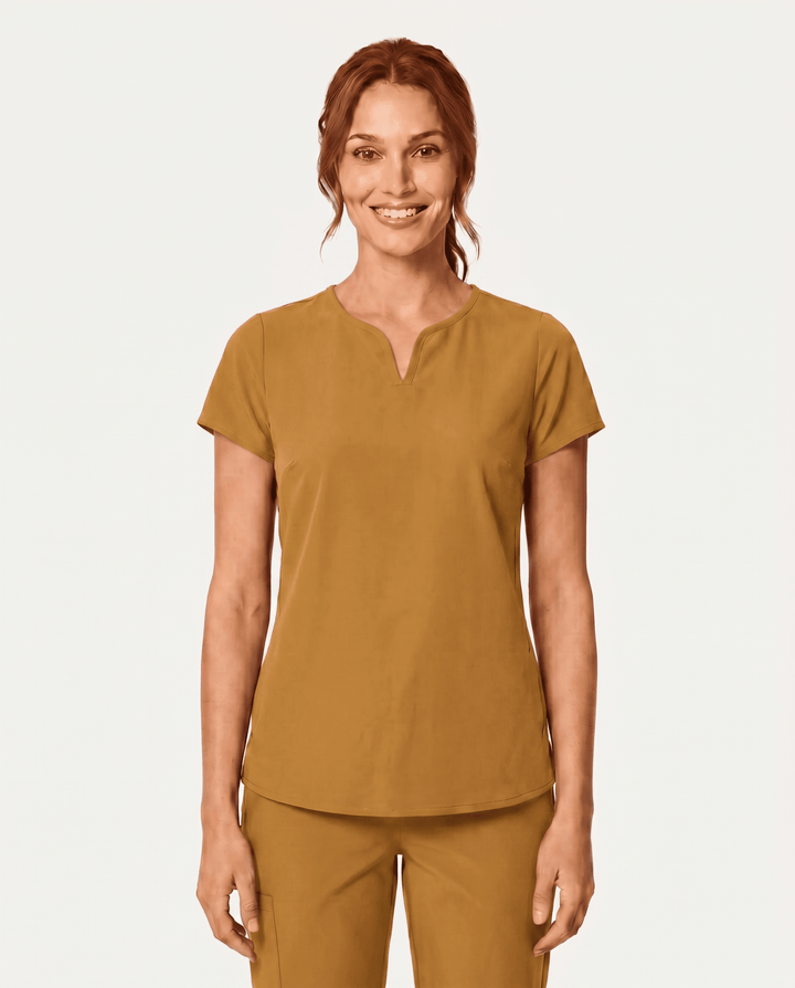 Women's Curved V-neck Top Cider