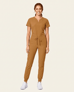 Women's Curved V-neck Top Cider - Scrubloop