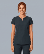 Women's Curved V-neck Top Dark Harbor - Scrubloop