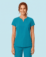 Women's Curved V-neck Top Marina - Scrubloop