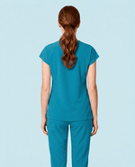 Women's Curved V-neck Top Marina - Scrubloop