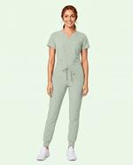 Women's Curved V-neck Top Mint - Scrubloop