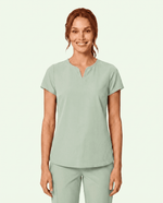 Women's Curved V-neck Top Mint - Scrubloop