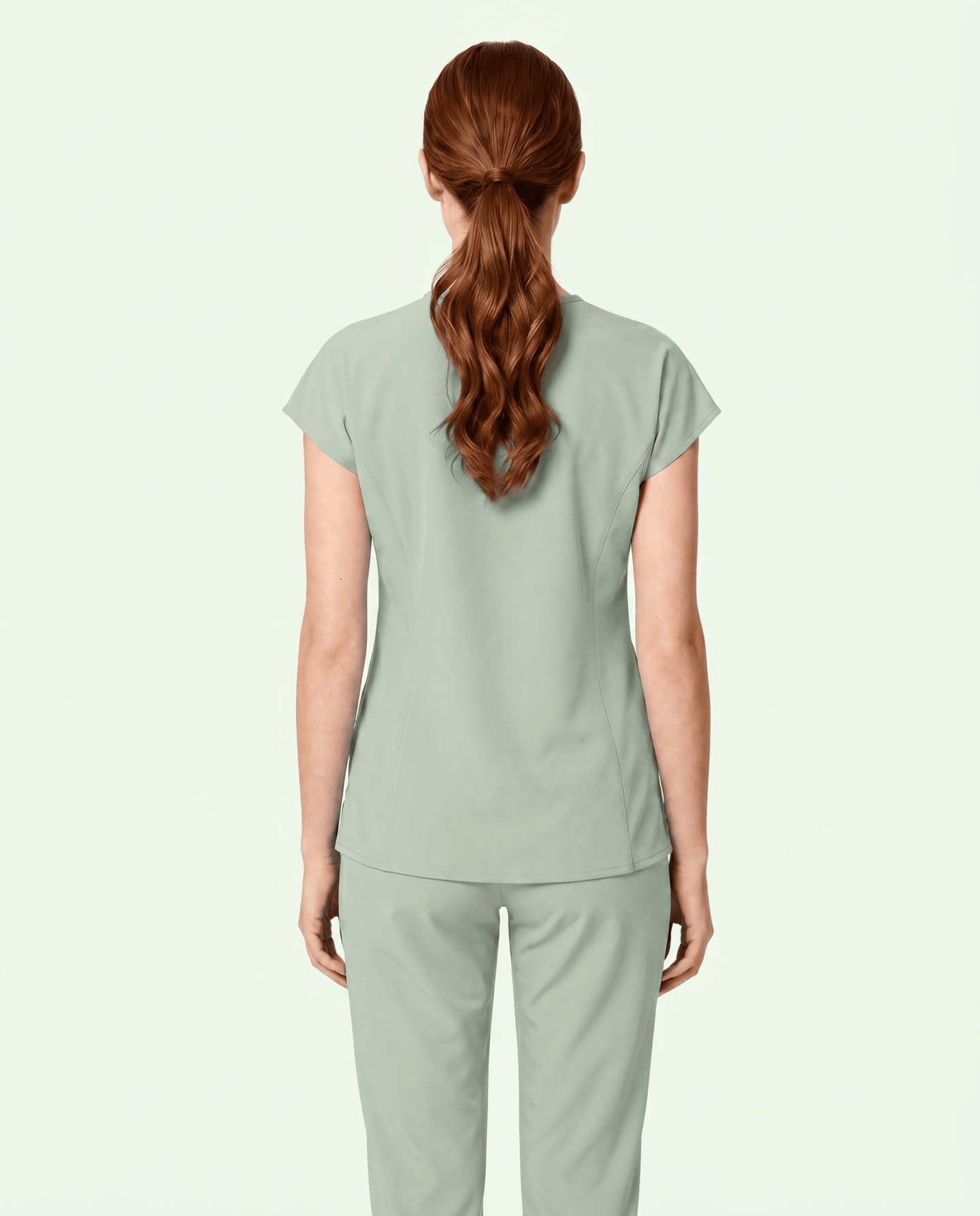 Women's Curved V-neck Top Mint - Scrubloop