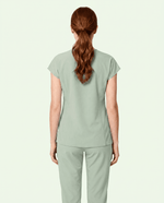 Women's Curved V-neck Top Mint - Scrubloop