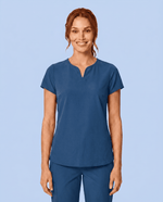 Women's Curved V-neck Top Ocean - Scrubloop