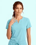Women's Curved V-neck Top Surt - Scrubloop