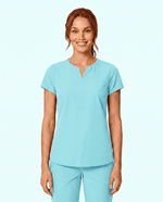 Women's Curved V-neck Top Surt - Scrubloop