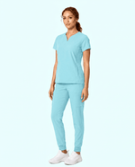 Women's Curved V-neck Top Surt - Scrubloop
