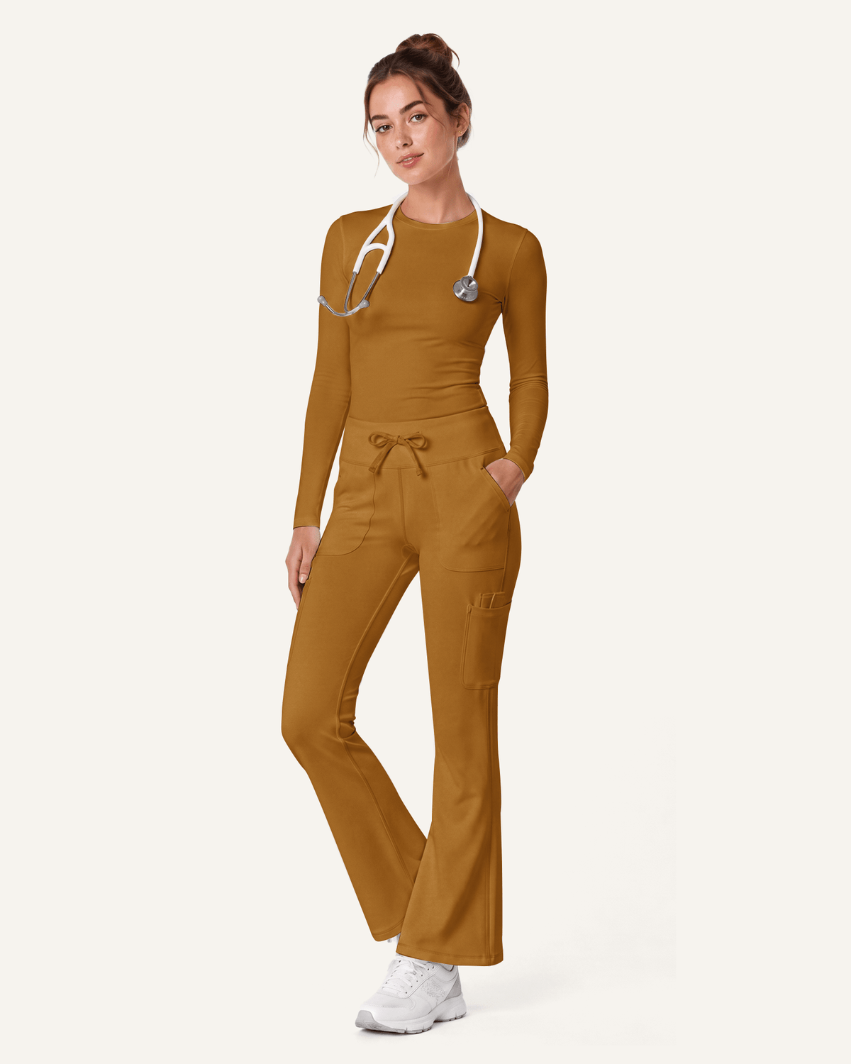 Women's High-Rise Flare Scrub Legging Cider - Scrubloop
