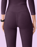 Women's High-Rise Flare Scrub Legging Deep Eggplant - Scrubloop