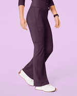 Women's High-Rise Flare Scrub Legging Deep Eggplant - Scrubloop
