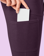 Women's High-Rise Flare Scrub Legging Deep Eggplant - Scrubloop