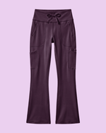 Women's High-Rise Flare Scrub Legging Deep Eggplant - Scrubloop