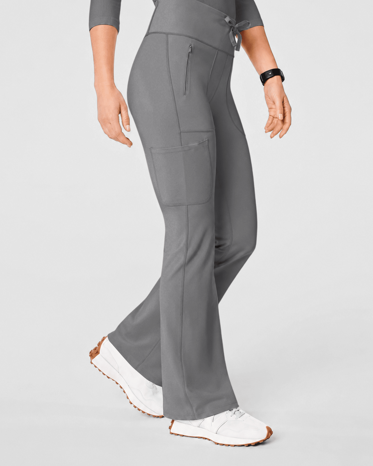 Women's High-Rise Flare Scrub Legging Heather Gray - Scrubloop
