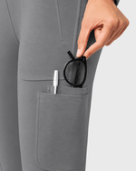 Women's High-Rise Flare Scrub Legging Heather Gray - Scrubloop