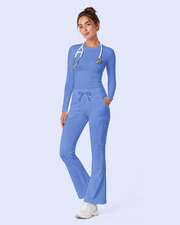 High-Rise Flare Scrub Legging Ceil Blue