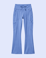 Women's High-Rise Flare Scrub Legging in Ceil Blue - Scrubloop