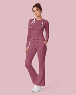 Women's High-Rise Flare Scrub Legging Mauve - Scrubloop