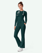 High-Rise Flare Scrub Legging Midnight Green