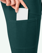 Women's High-Rise Flare Scrub Legging Midnight Green - Scrubloop