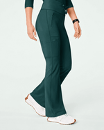Women's High-Rise Flare Scrub Legging Midnight Green - Scrubloop