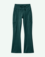 Women's High-Rise Flare Scrub Legging Midnight Green - Scrubloop
