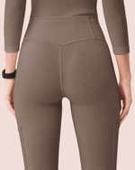 Women's High-Rise Flare Scrub Legging Mocha - Scrubloop