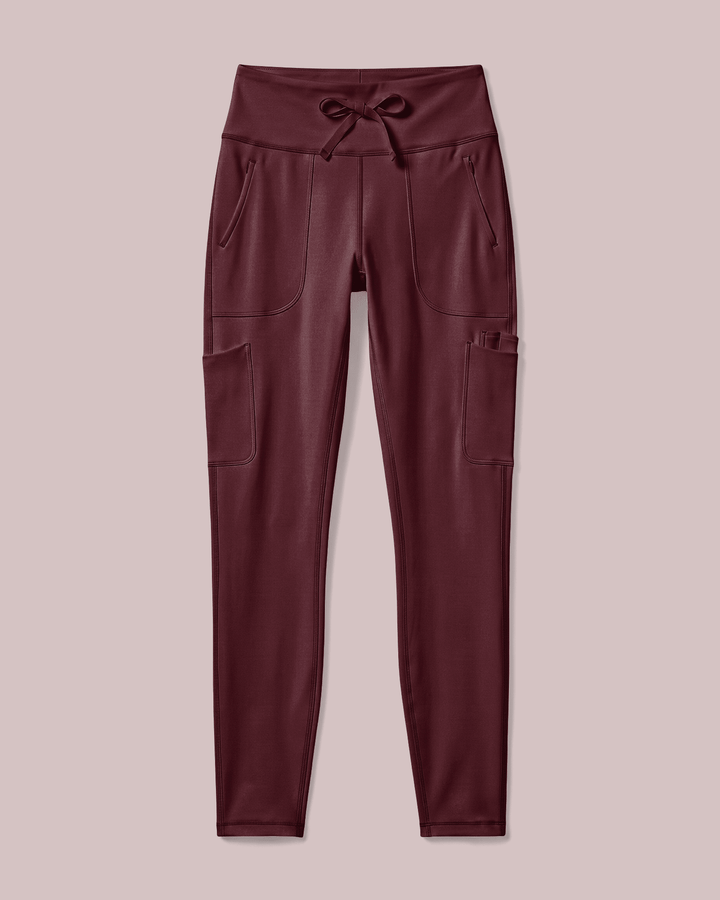 Women's High-Rise Scrub Legging Burgundy