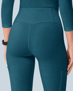 Women's High-Rise Scrub Legging Caribbean Blue - Scrubloop