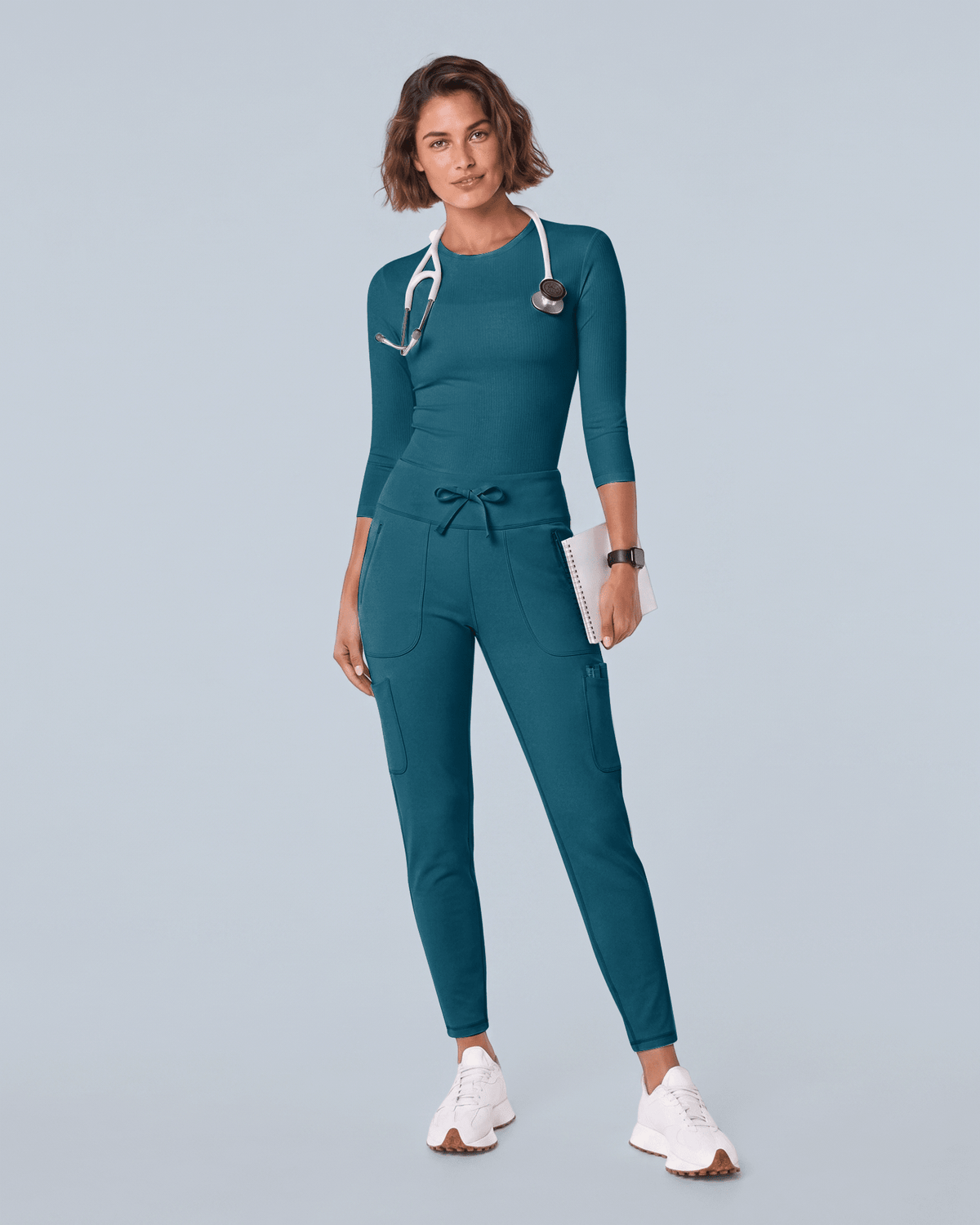 Women's High-Rise Scrub Legging Caribbean Blue - Scrubloop