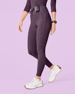 Women's High-Rise Scrub Legging Deep Eggplant - Scrubloop