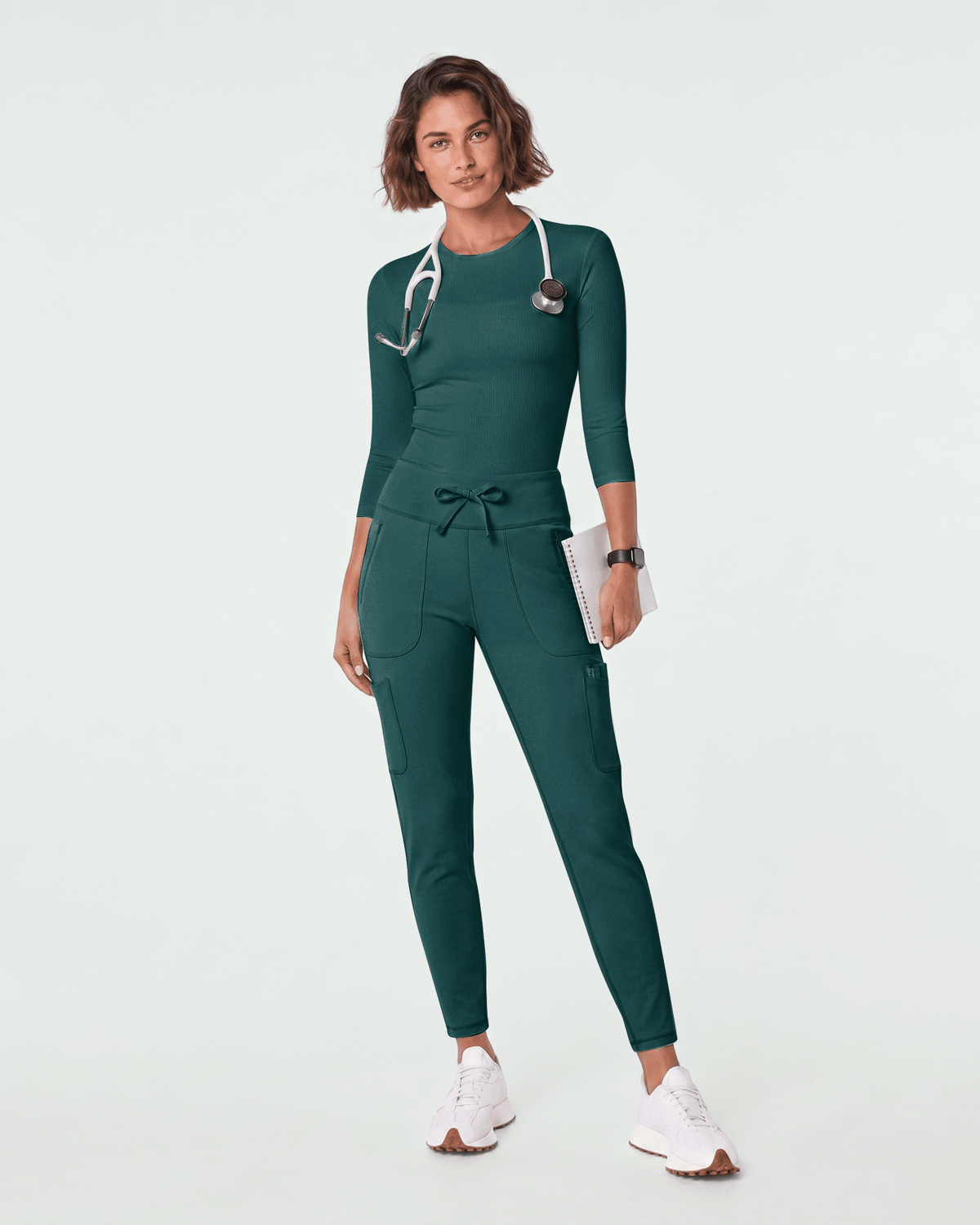 Women's High-Rise Scrub Legging Midnight Green - Scrubloop
