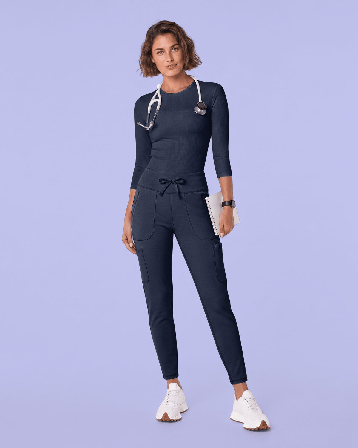 Women's High-Rise Scrub Legging Navy - Scrubloop