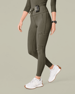 Women's High-Rise Scrub Legging Olive - Scrubloop