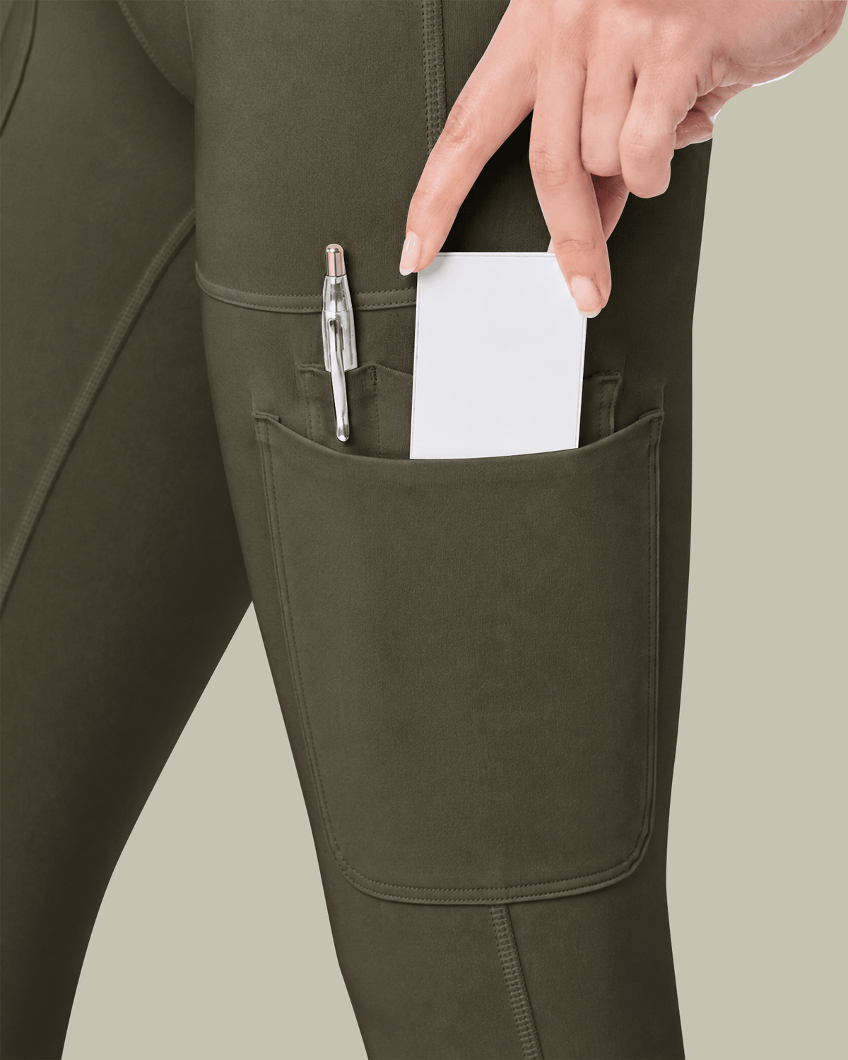 Women's High-Rise Scrub Legging Olive - Scrubloop