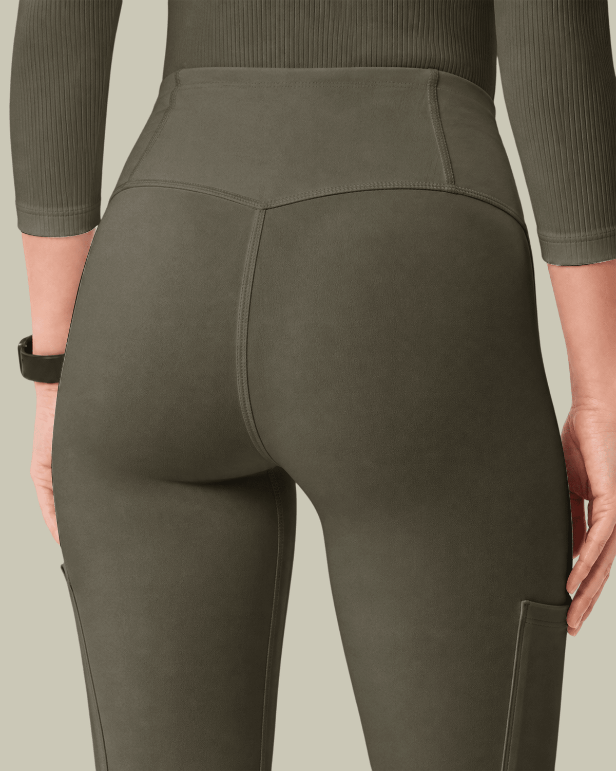Women's High-Rise Scrub Legging Olive - Scrubloop