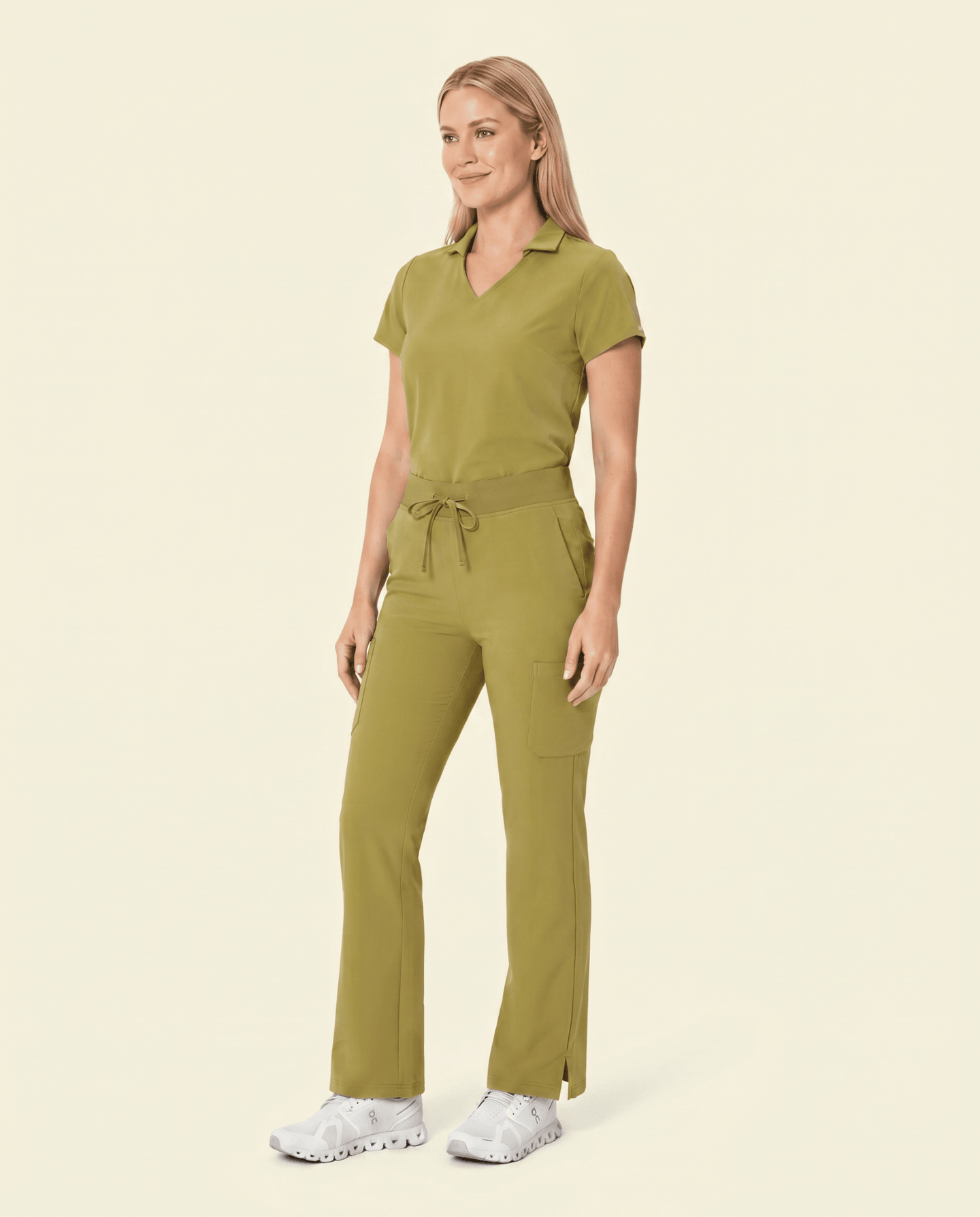Women's High Waisted Cargo Pant Avocado - Scrubloop