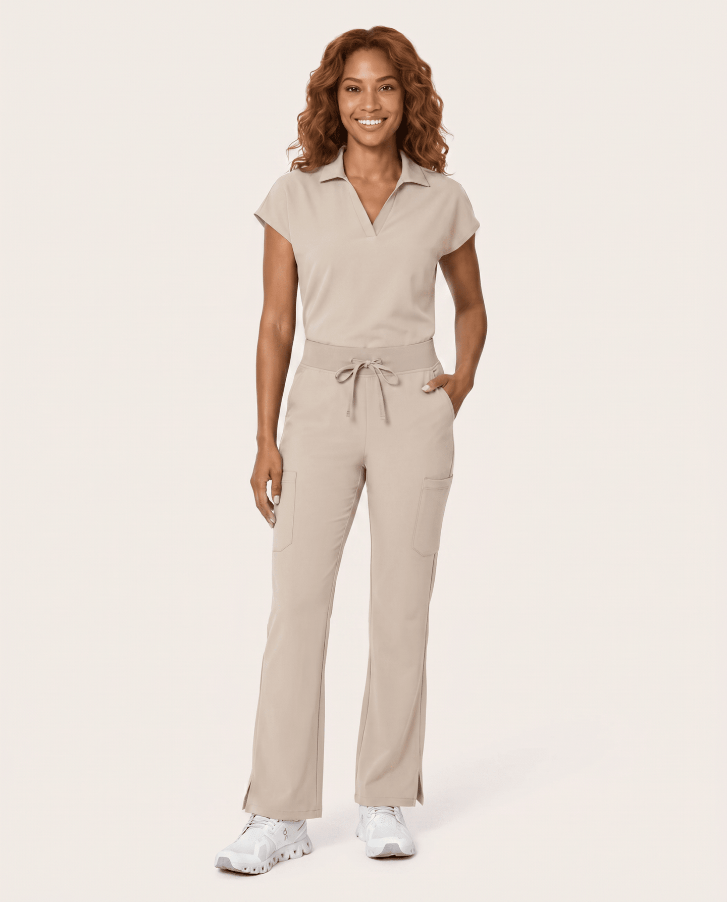Women's High Waisted Cargo Pant Birch - Scrubloop