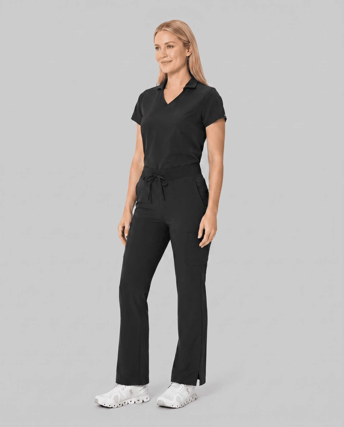 Women's High Waisted Cargo Pant Black - Scrubloop