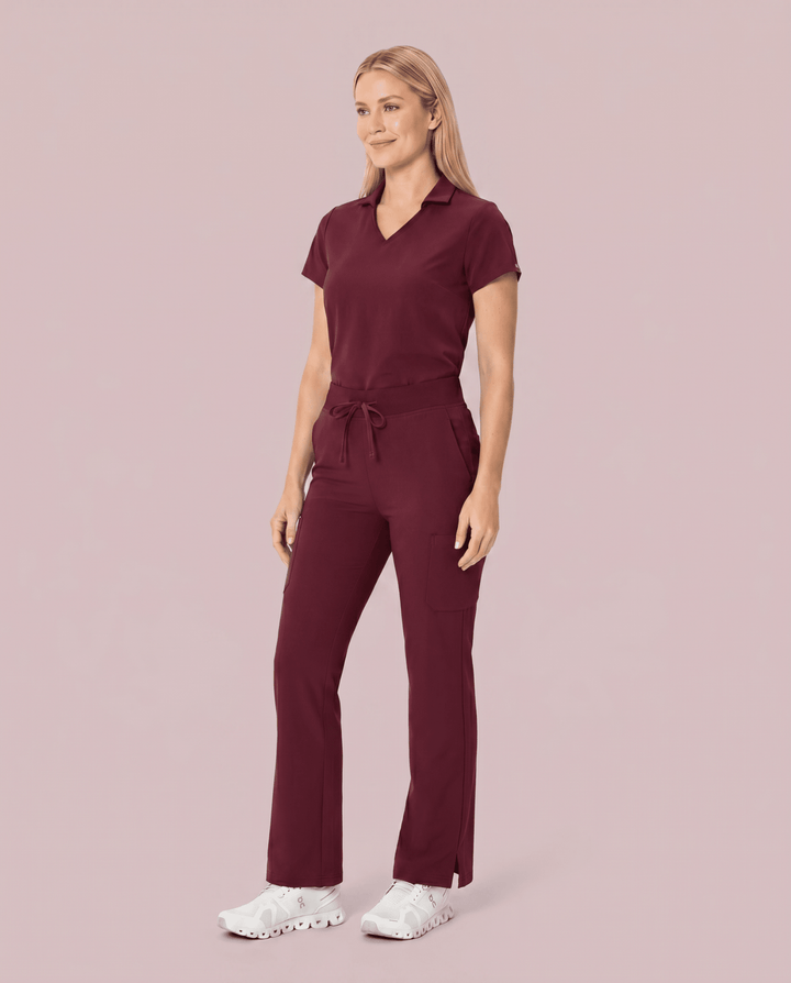 Women's High Waisted Cargo Pant Burgundy