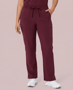 Women's High Waisted Cargo Pant Burgundy - Scrubloop