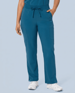 Women's High Waisted Cargo Pant Caribbean Blue - Scrubloop