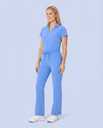 Women's High Waisted Cargo Pant Ceil Blue - Scrubloop