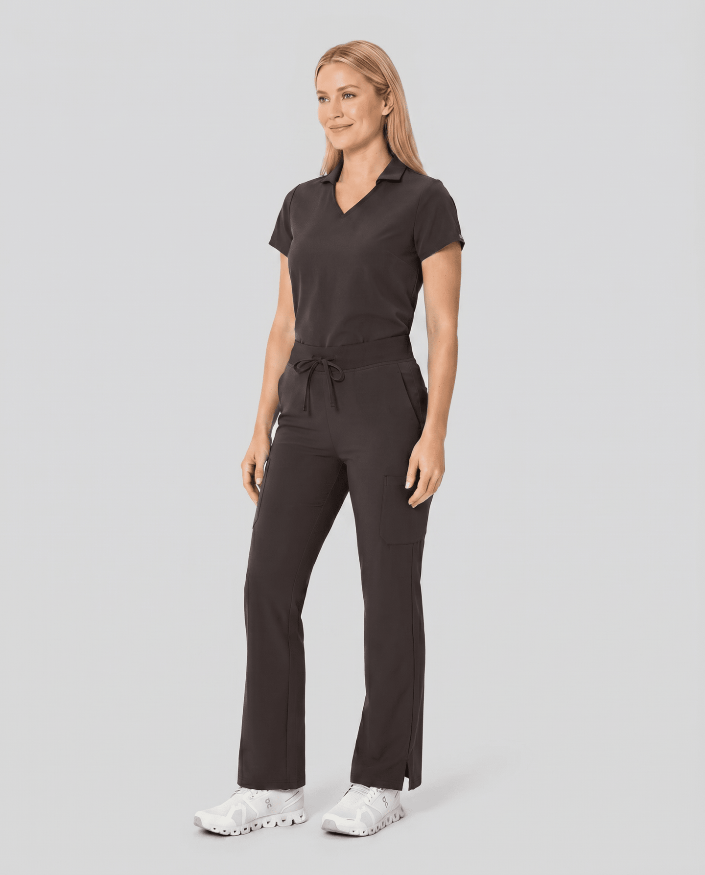 Women's High Waisted Cargo Pant Charcoal - Scrubloop