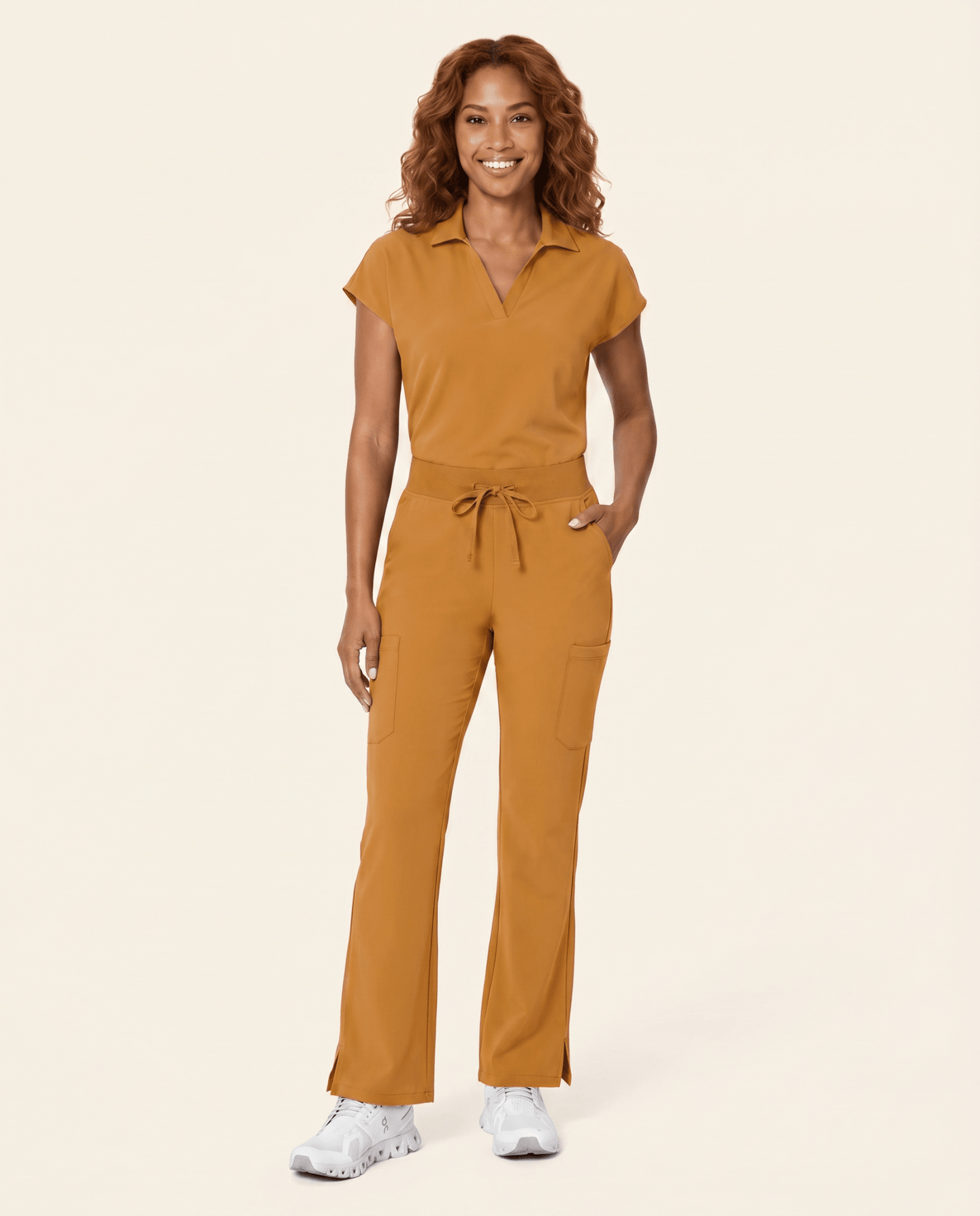 Women's High Waisted Cargo Pant Cider - Scrubloop