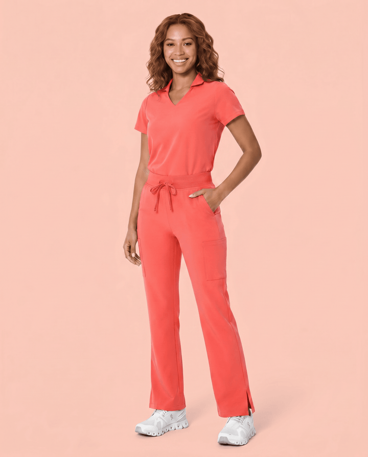 Women's High Waisted Cargo Pant Coral