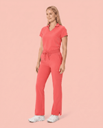 Women's High Waisted Cargo Pant Coral - Scrubloop
