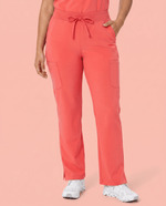 Women's High Waisted Cargo Pant Coral - Scrubloop